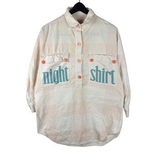 Vintage 1980s Women’s Private Touches 100% Cotton Sleepwear Night Shirt OSFA